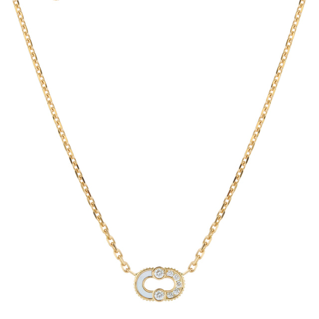 Mother of Pearl & Diamond Semi Magnetic Necklace