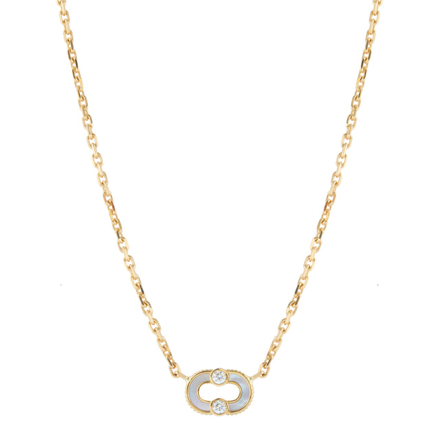 Mother of Pearl & Diamond Magnetic Necklace