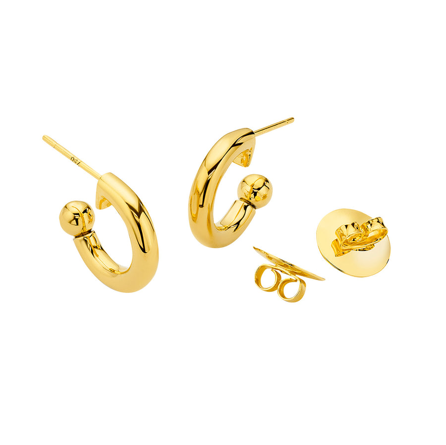 Buddha Mama Hollow Gold Hoops - Earrings