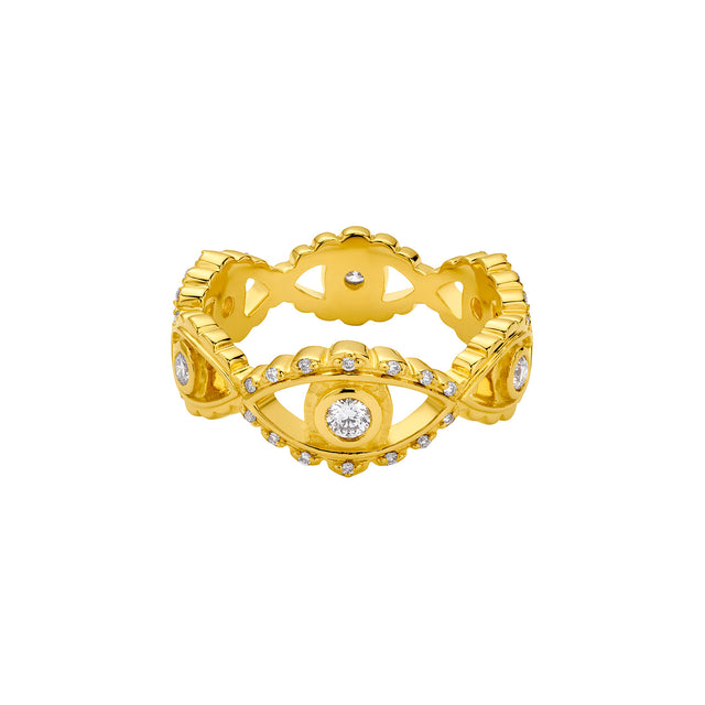 Buddha Mama Scalloped Evil Eye Band - Rings