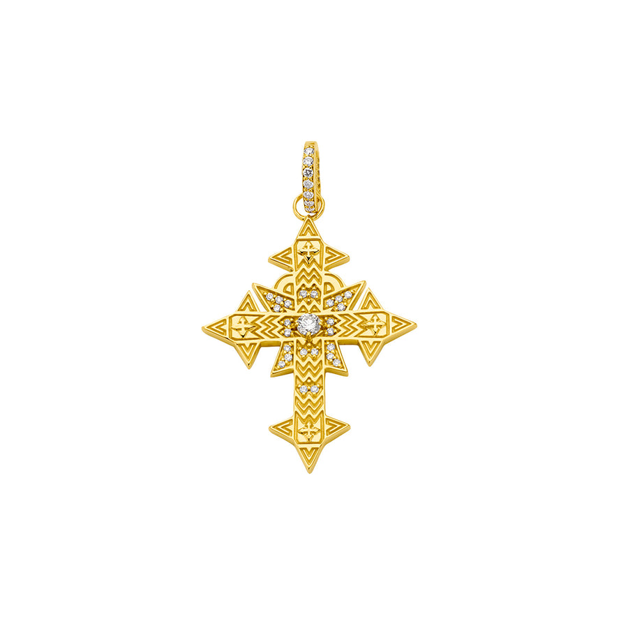 Buddha Mama Diamond Cross Pendant - Charms & Pendants