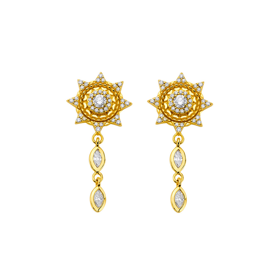 Buddha Mama Diamond Sun Drop Earrings - Earrings