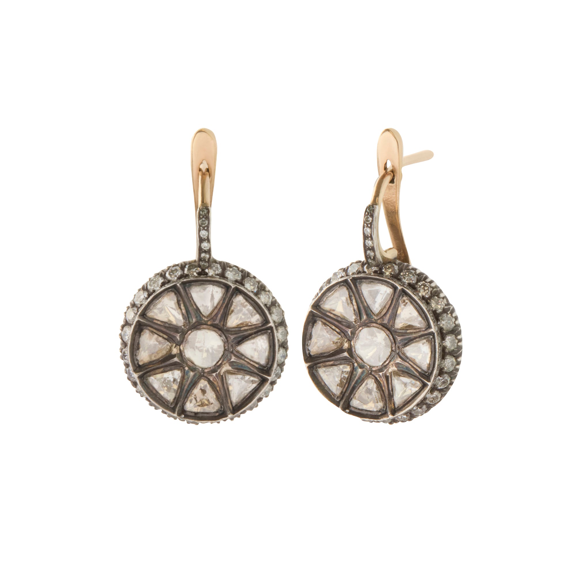 Indo-Russian Drum Drop Earrings