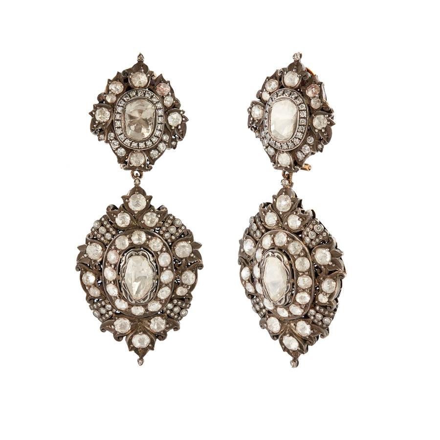 Munnu The Gem Palace Pendant Drop Earrings front and angled view