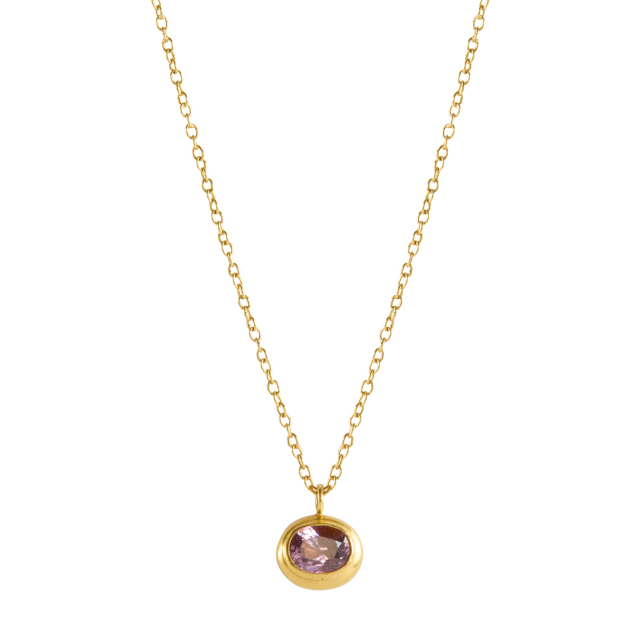Rose Spinel Pendant Necklace
