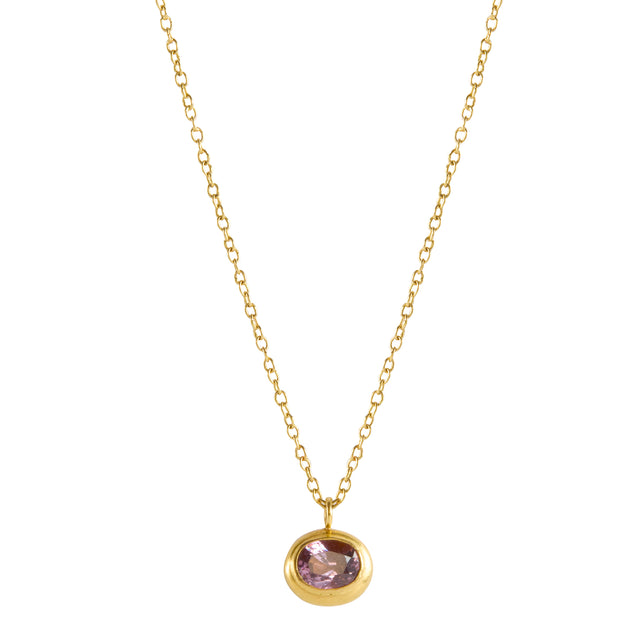 Rose Spinel Pendant Necklace