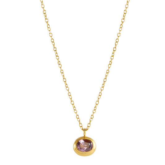 Rose Spinel Pendant Necklace - Main Img