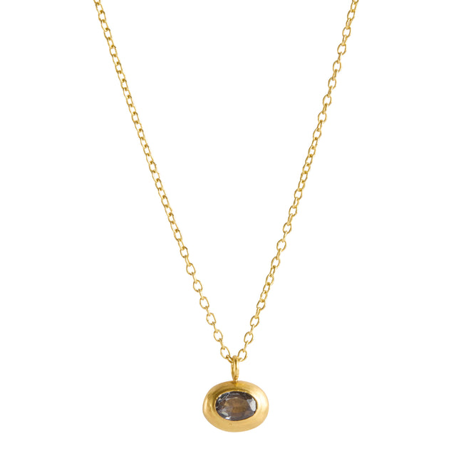Grey Spinel Pendant Necklace