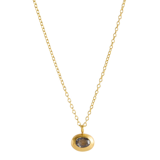 Grey Spinel Pendant Necklace - Main Img