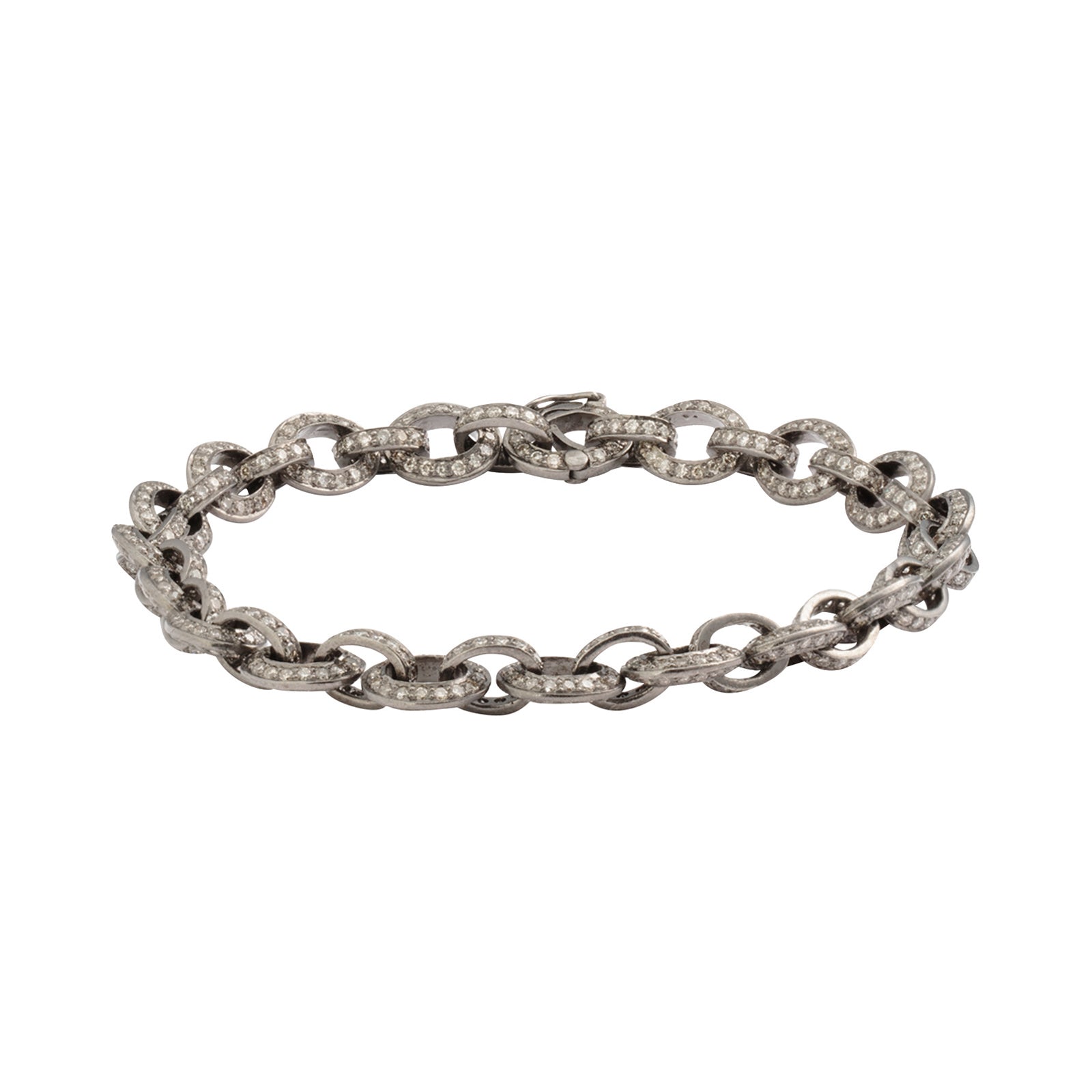 Munnu The Gem Palace Two-Sided Indo Russian Oval Link Diamond Bracelet - Bracelets - Broken English Jewelry