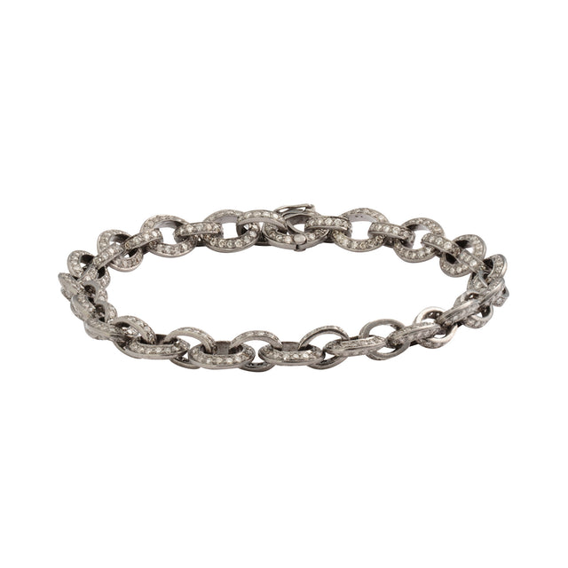 Munnu The Gem Palace Two-Sided Indo Russian Oval Link Diamond Bracelet - Bracelets - Broken English Jewelry