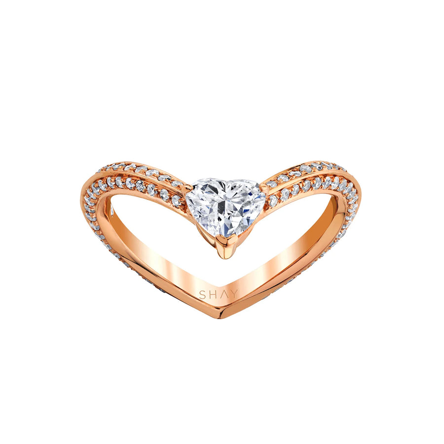 Broken English Jewelry - SHAY - Heart Chevron Pinky Ring front view
