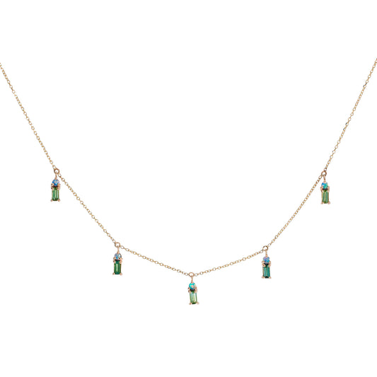 Seafoam Tourmaline Crest Necklace - Main Img