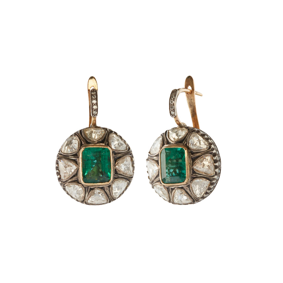 Munnu The Gem Palace Indo Russian Emerald Earring front and side view