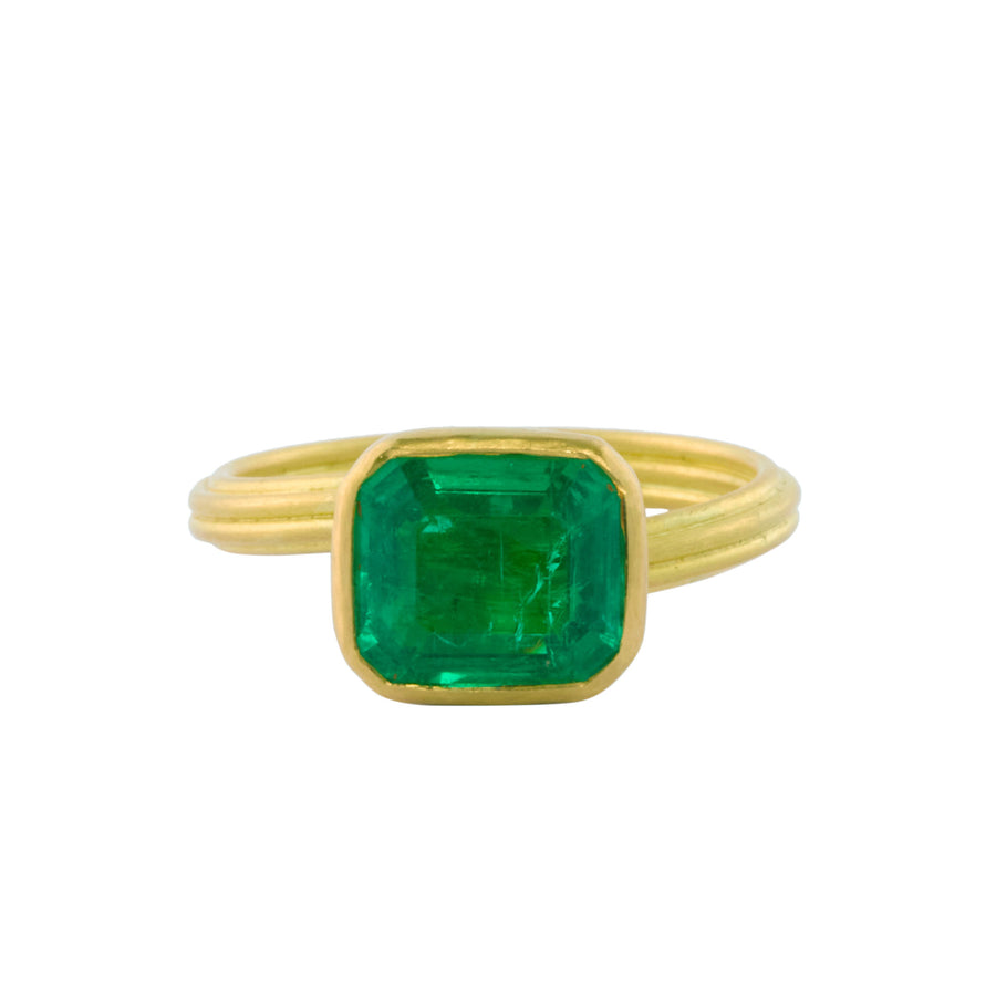 Munnu The Gem Palace 22K Emerald Ring - Rings - Broken English Jewelry front view