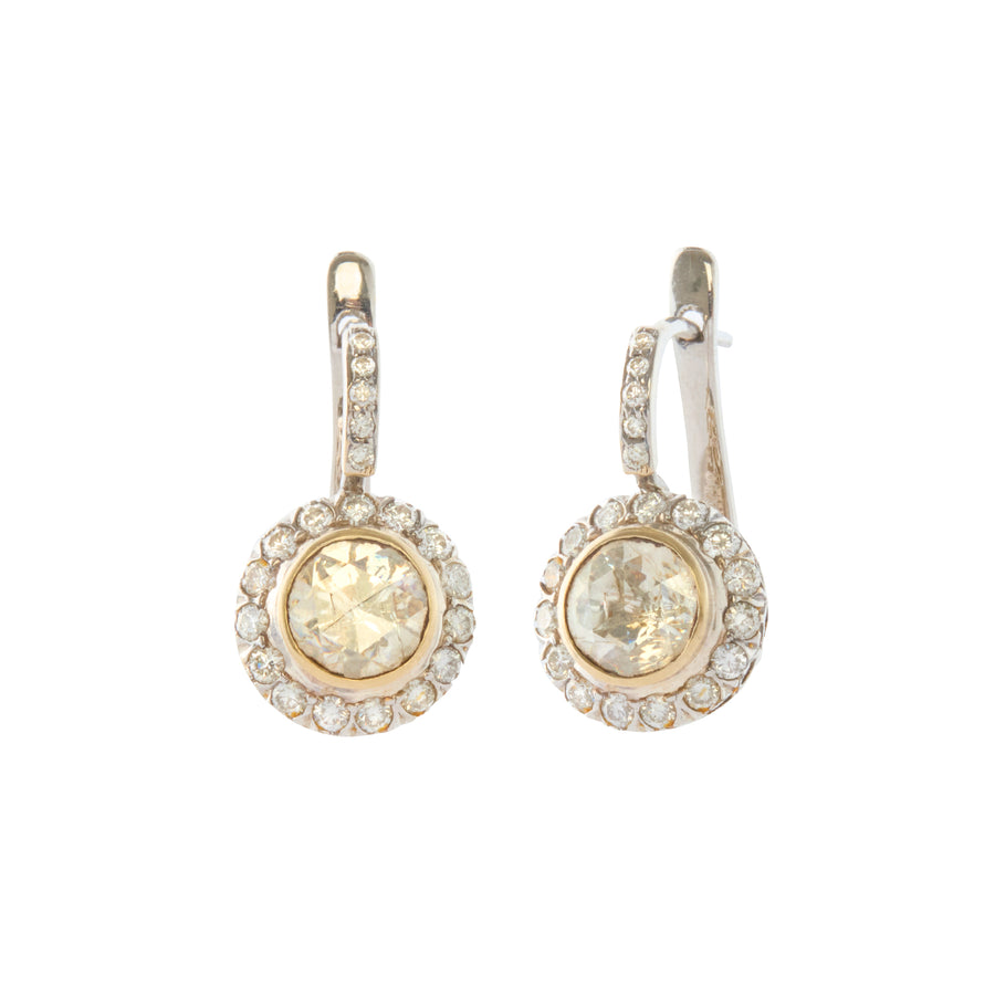 Indo Russian Drop Earrings - Rose Cut Diamond