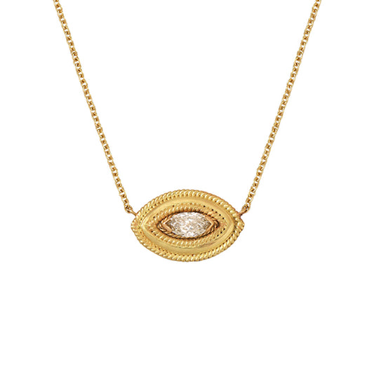 Diamond Evil Eye Motif Necklace - Main Img