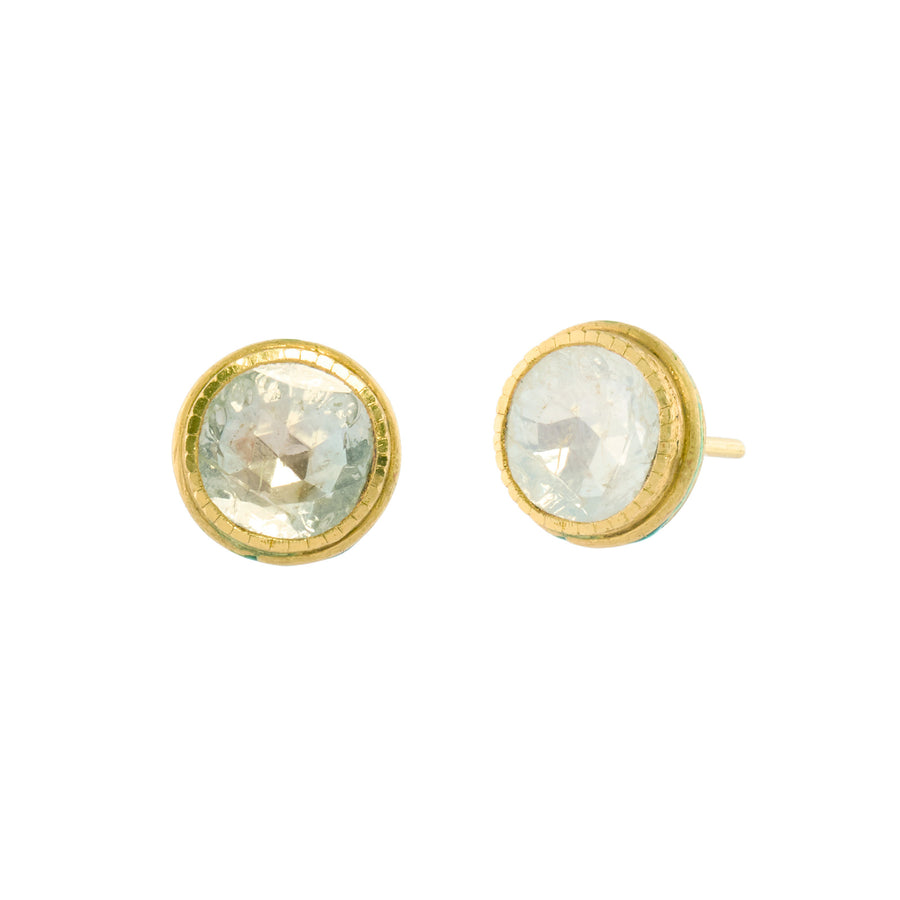 Munnu The Gem Palace Kundan Stud Diamond Earrings - Earrings - Broken English Jewelry front and side view