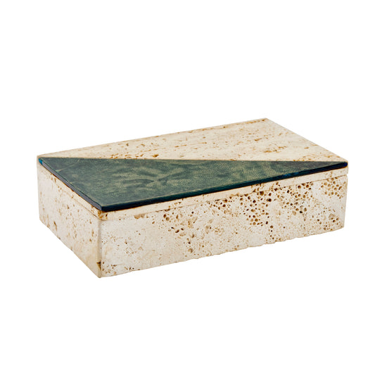 Italian Travertine and Marble Box