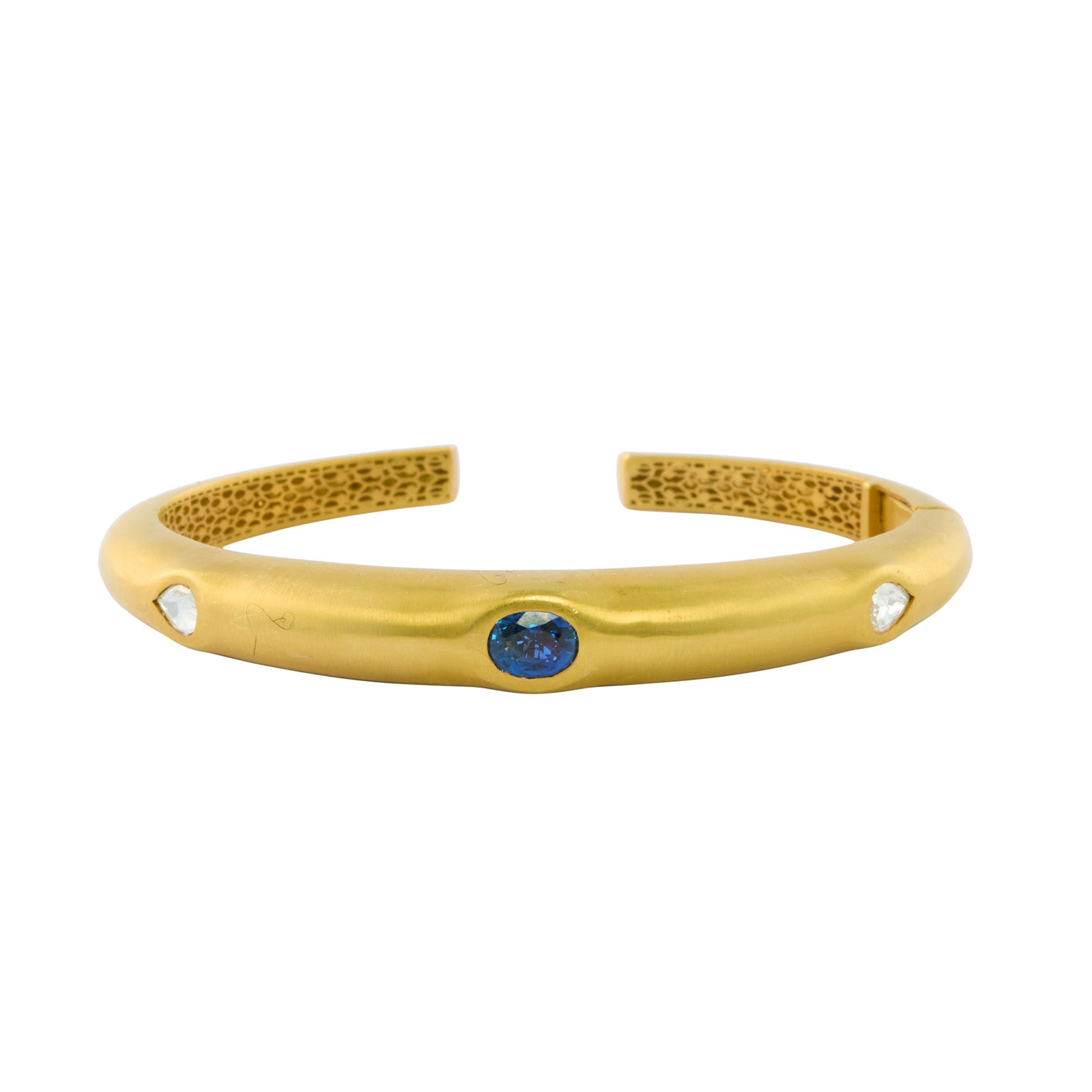 Munnu The Gem Palace Sapphire and Diamond Cuff - Bracelets - Broken English Jewelry front view