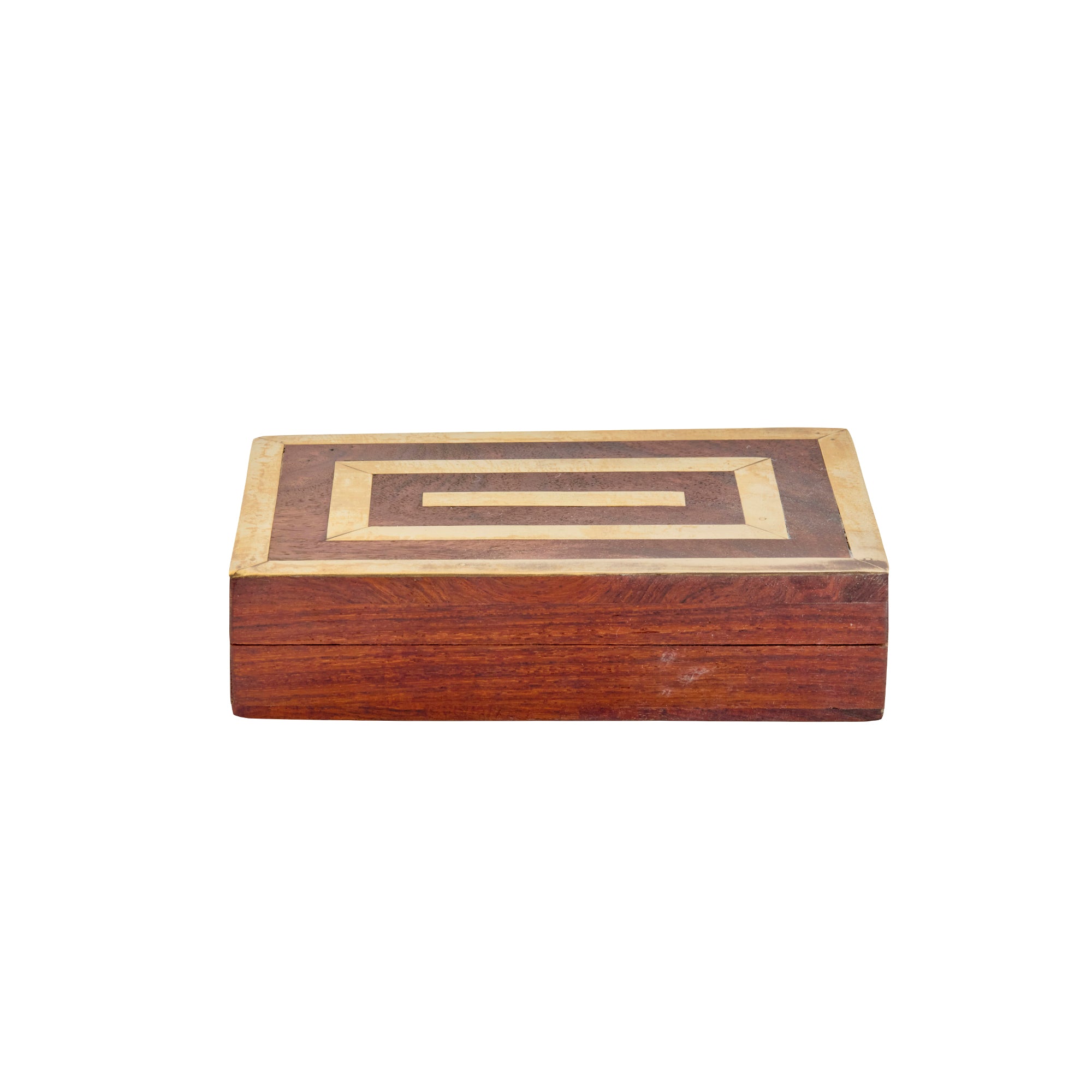 Italian Brass-Inlaid Wood Box