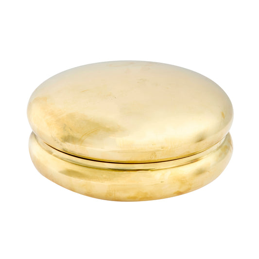 Italian Polished Brass Curved Lidded Box - Main Img