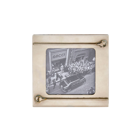 Gucci Silver-Plated Picture Frame with Equestrian Bar Motif - Main Img