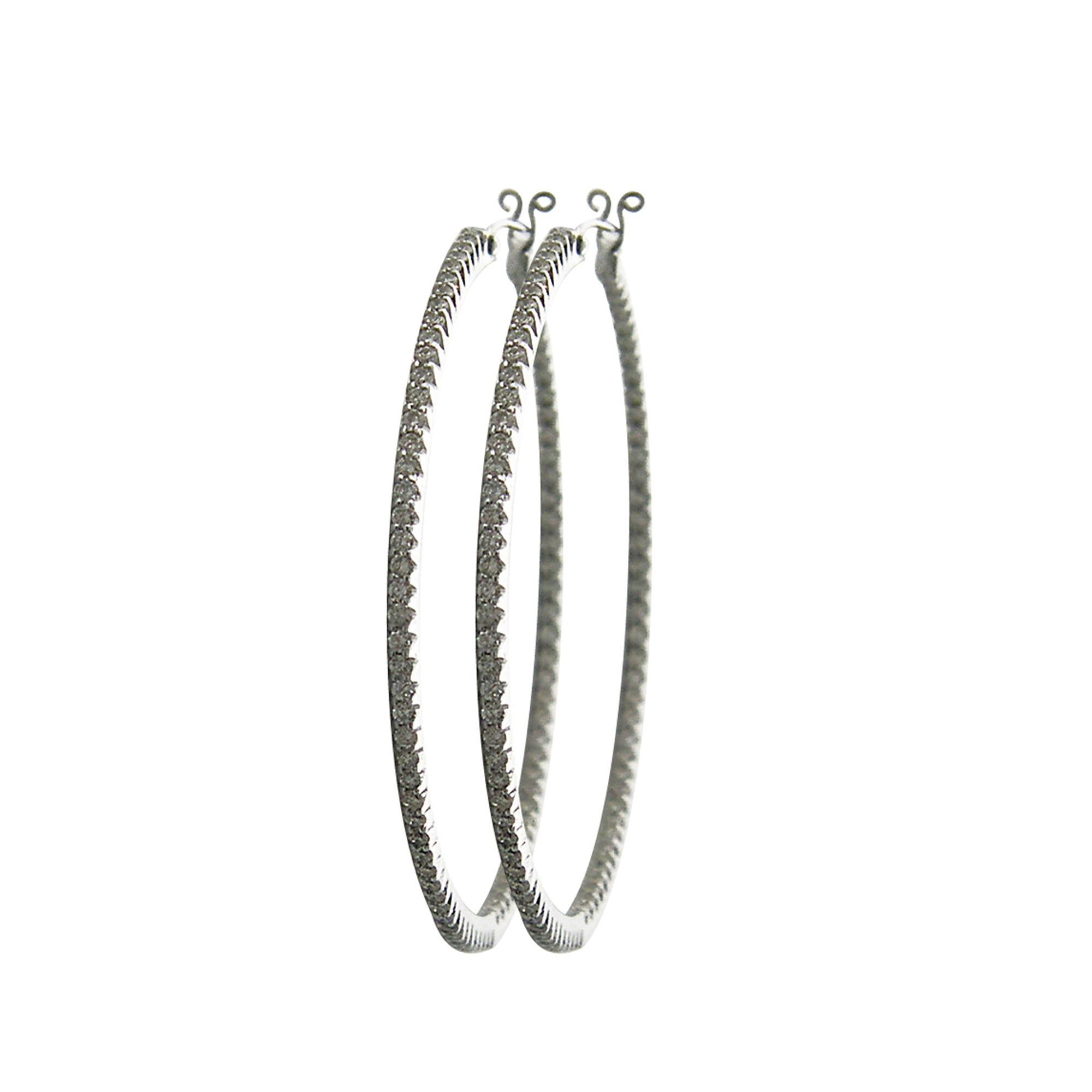 White Diamond Simple Elegance Large Hoops