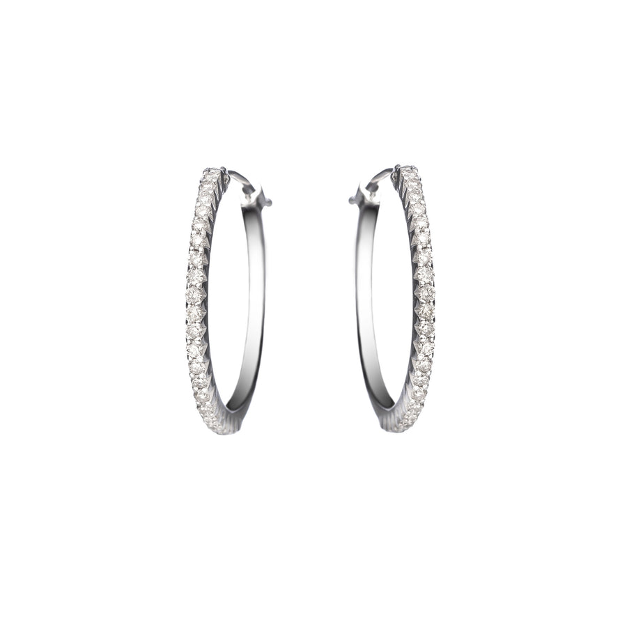 Sethi Couture Simple Elegance Earrings - White Gold - Earrings - Broken English Jewelry