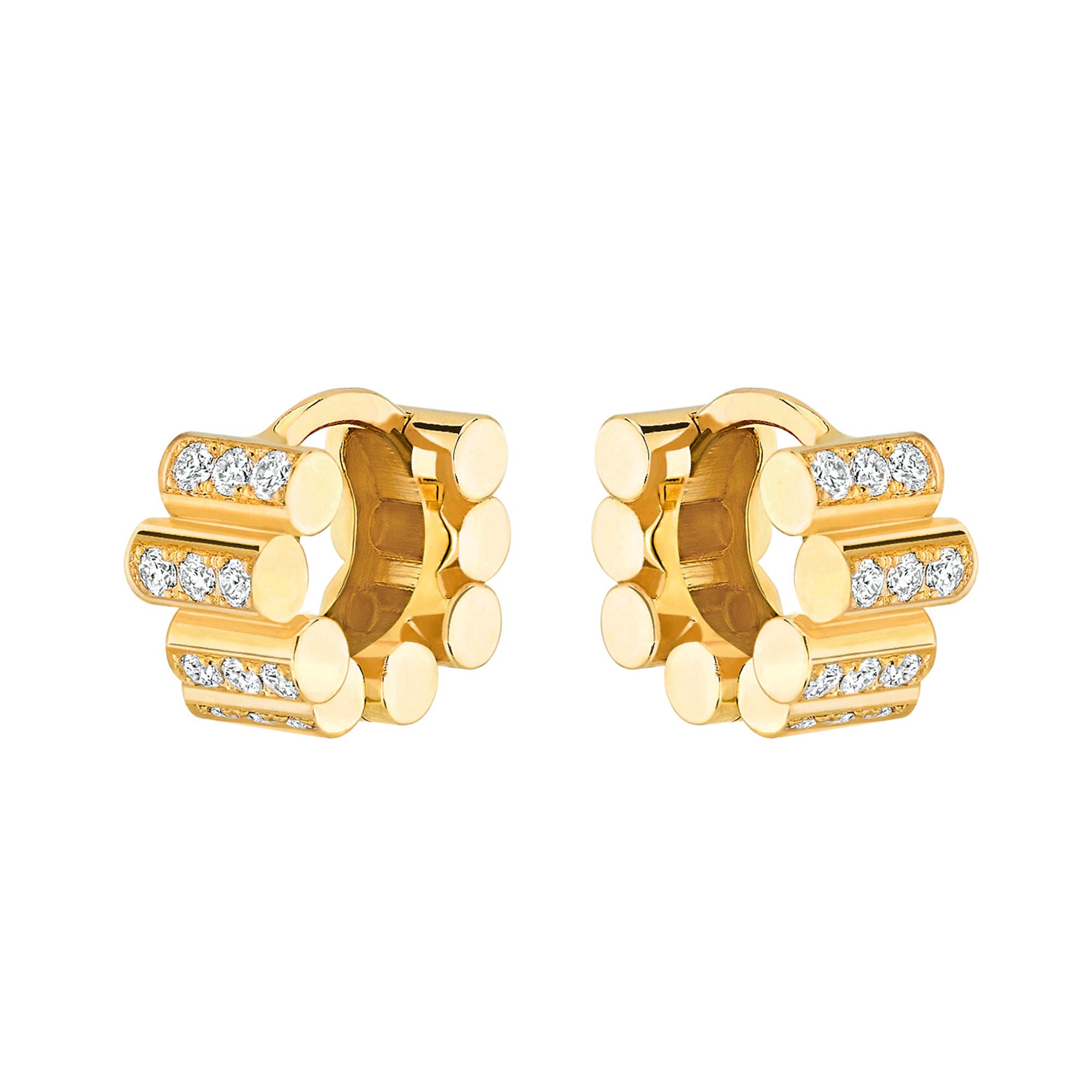 Mini Pave Diamond Edge Huggies