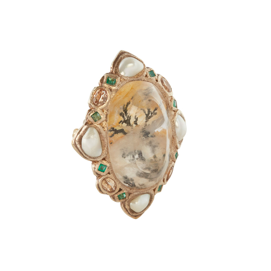 Sylvie Corbelin Ivouchki Ring - Agate and Topaz, side view