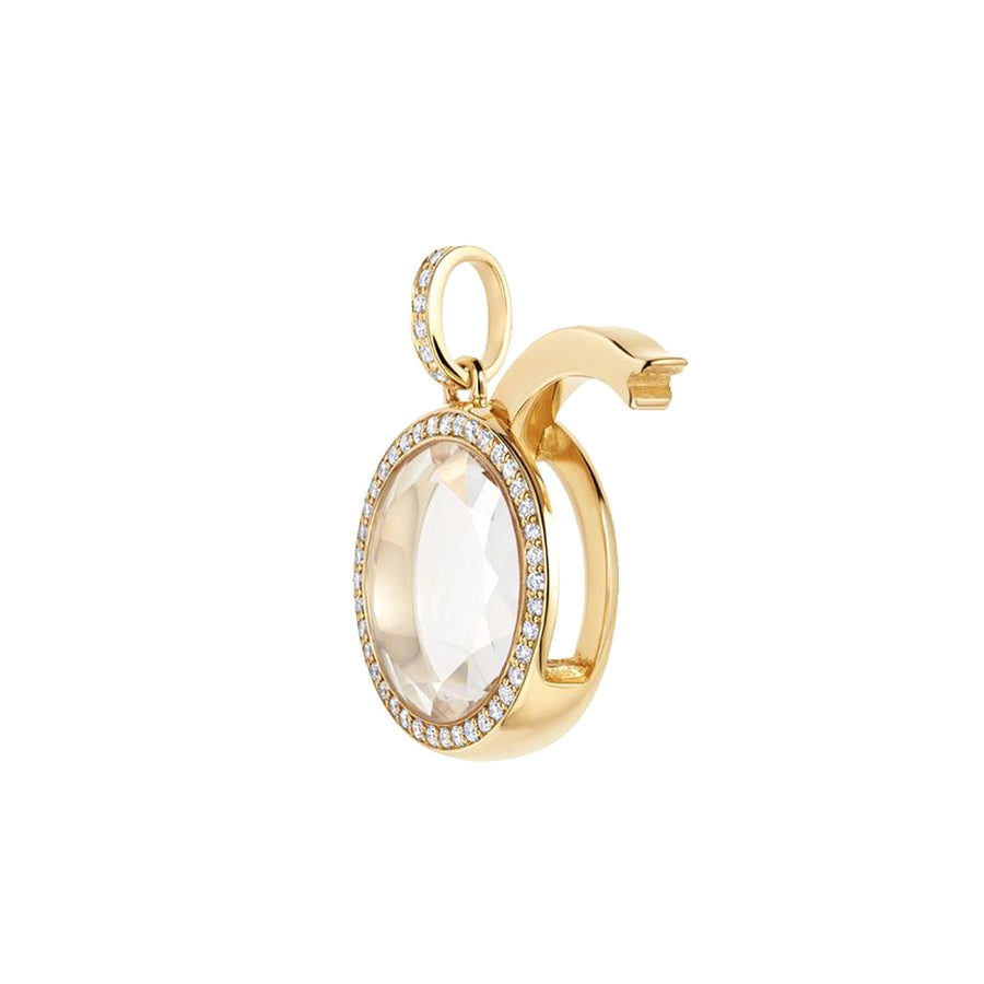 Loquet Medium Round Diamond Locket - Charms & Pendants - Broken English Jewelry side view