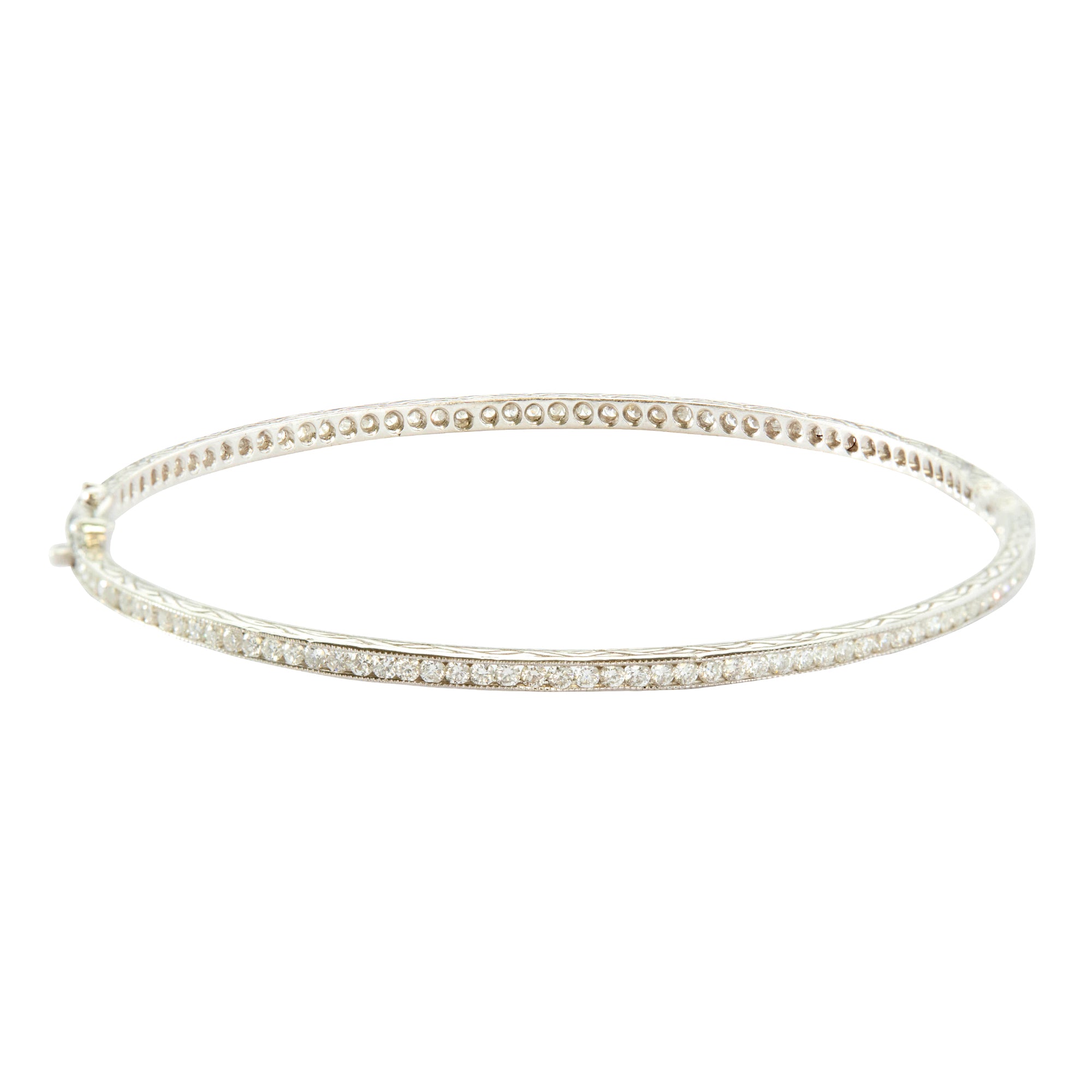 White Diamond Channel Set Bangle