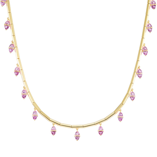 Pink Sapphire Tilly Fringe Necklace - Main Img