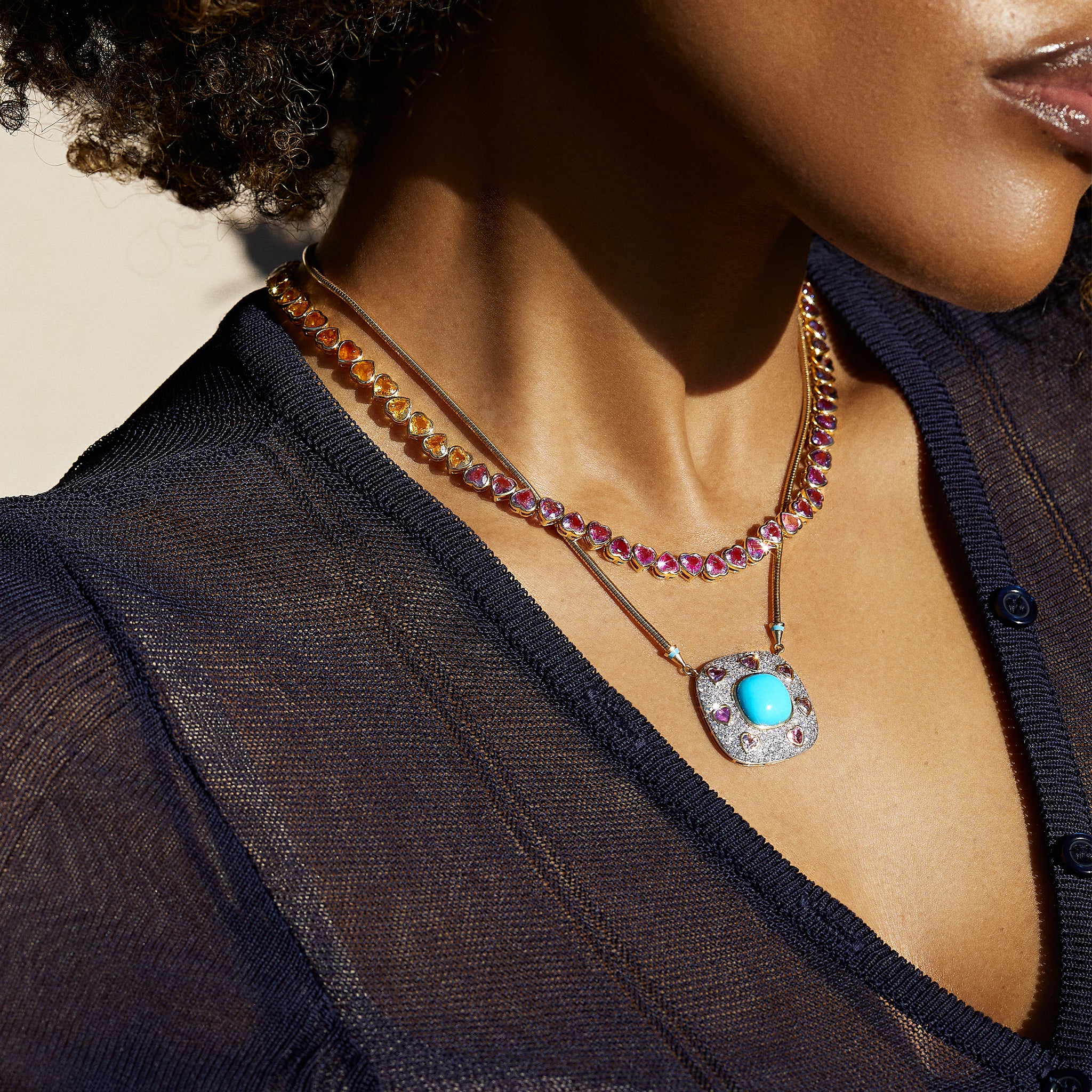 I Heart Rainbows Sapphire Necklace