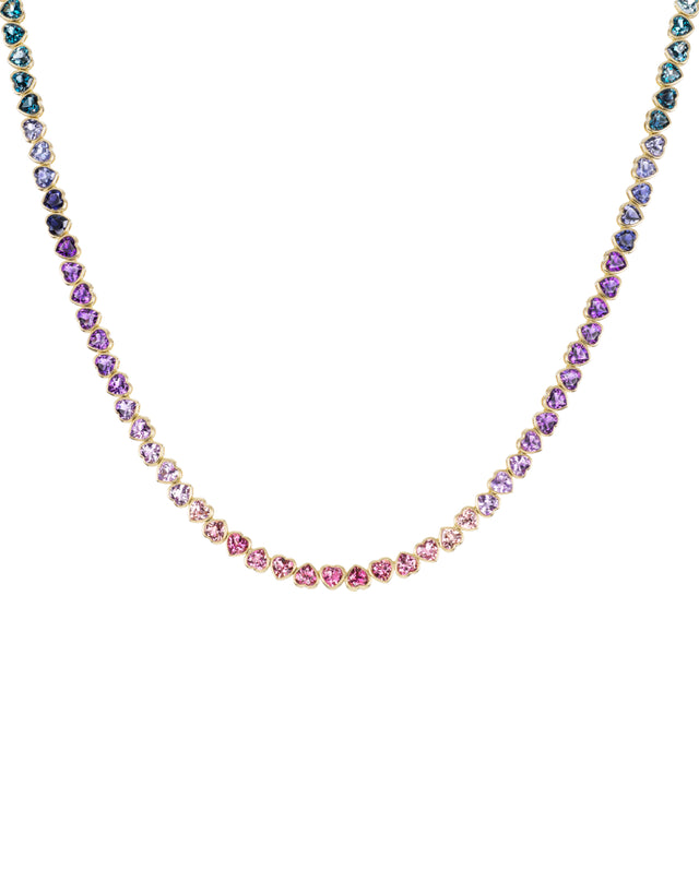 Amethyst, Pink Tourmaline, Topaz and Iolite I Heart California Necklace