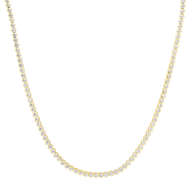 Hexagon Diamond Necklace