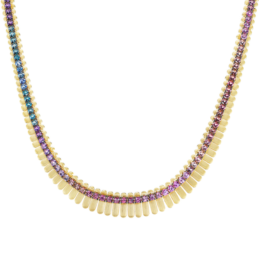 Painted Desert Necklace with Sapphire, Topaz, Pink Tourmaline, Rhodelite, and Amethyst