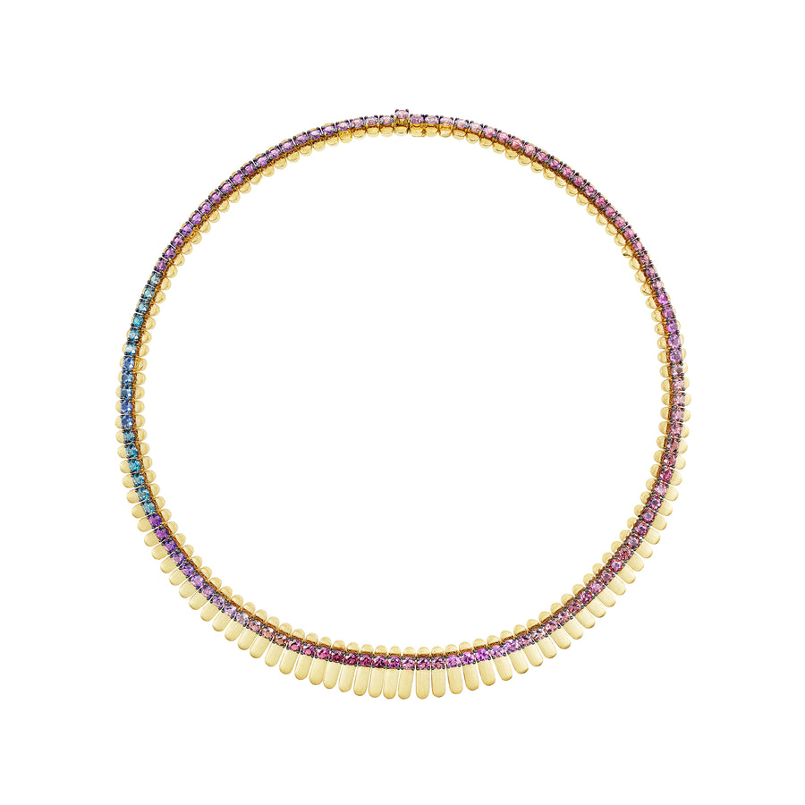 Painted Desert Necklace with Sapphire, Topaz, Pink Tourmaline, Rhodelite, and Amethyst