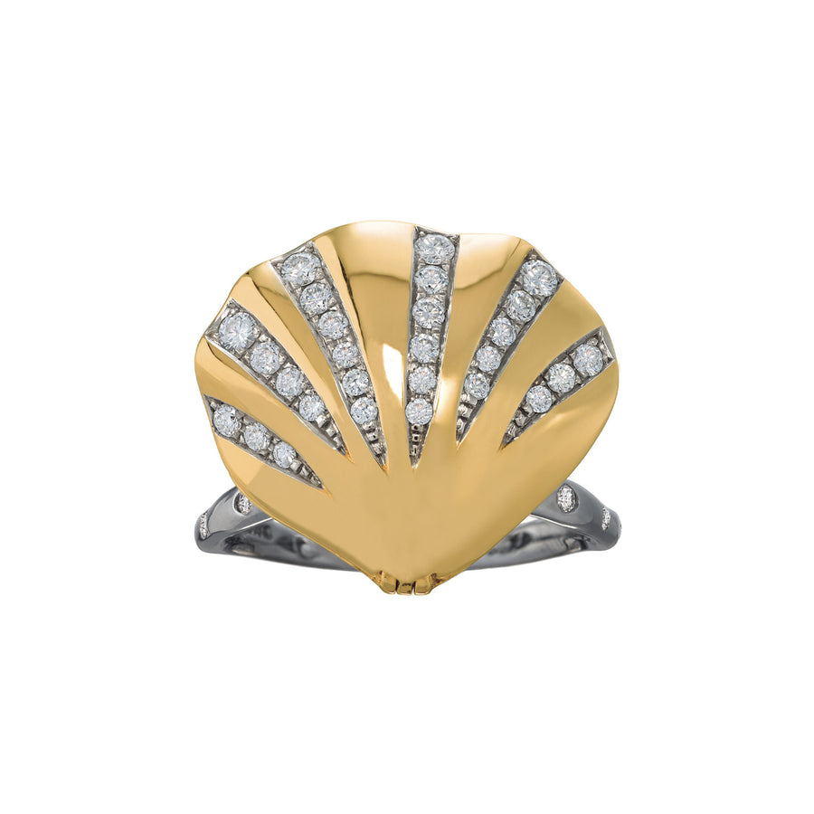Sauer Sea Life Oyster Underwater Ring - Rings - Broken English Jewelry front view