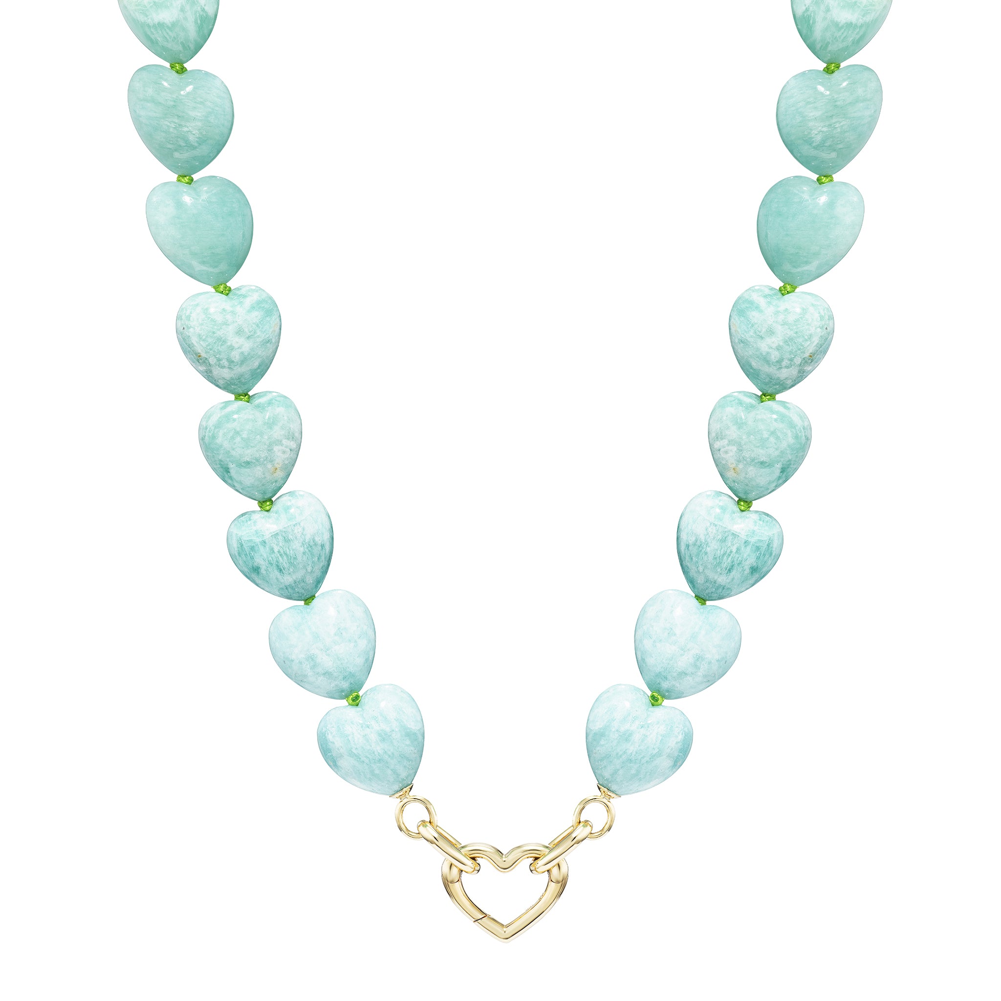 Amazonite Heart Beads Necklace