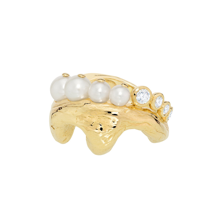 Sauer Pearl Cordyceps Fungus Ring - Rings - Broken English Jewelry front view