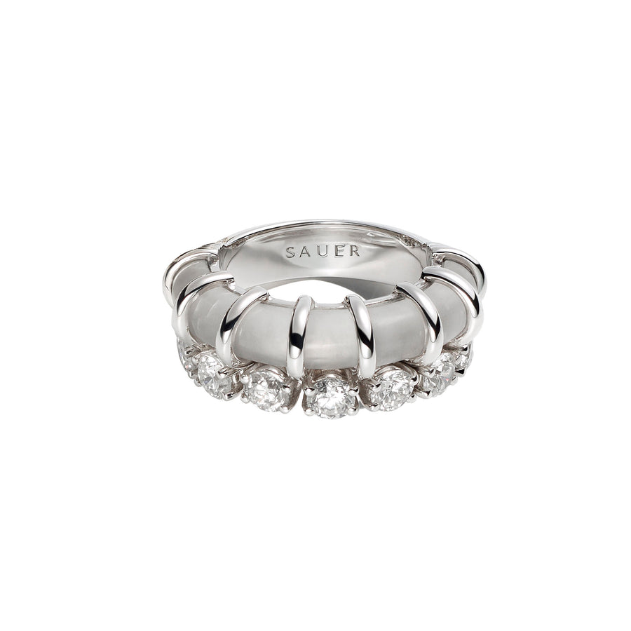 Rock Crystal and Diamond Theodora Ring