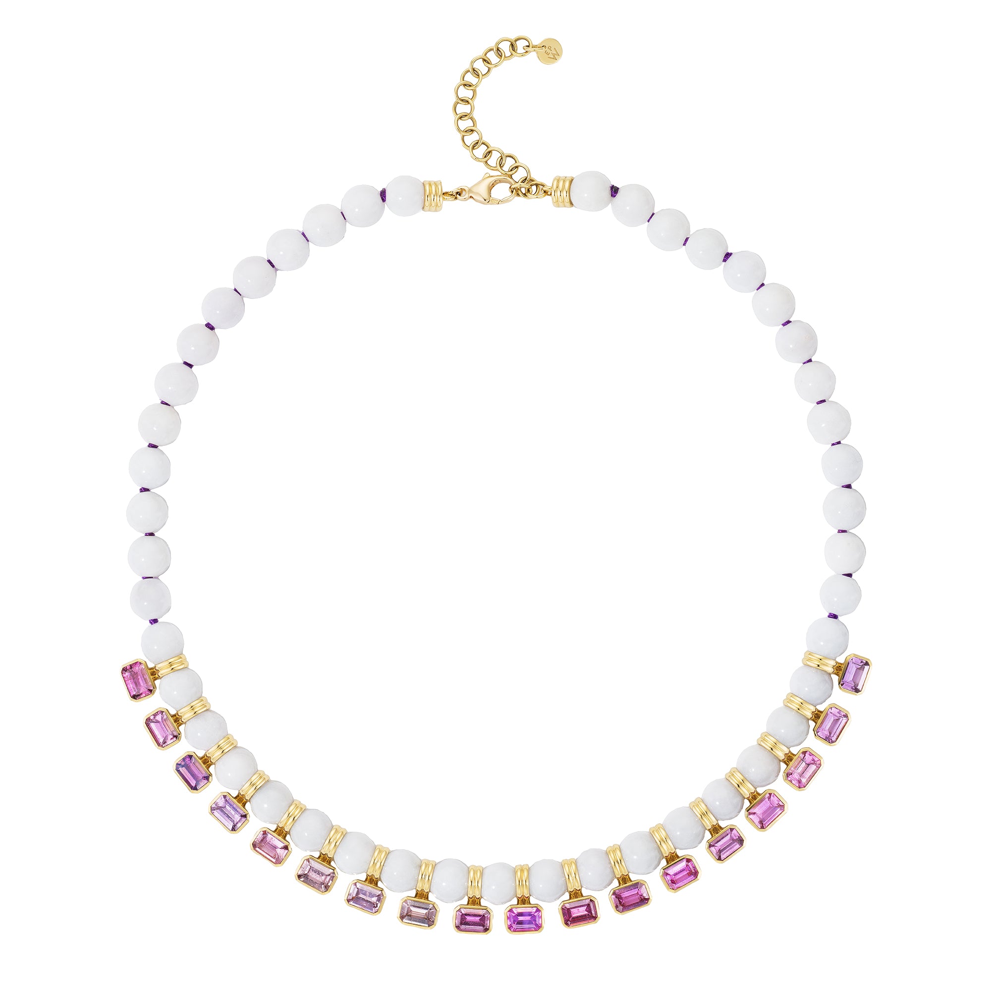 Spinel and White Jade Necklace