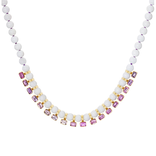 Spinel and White Jade Necklace - Main Img