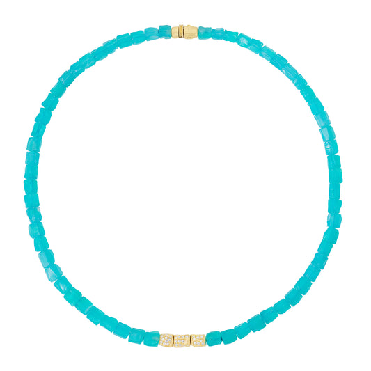 Diamond and Chalcedony Nugget Necklace - Main Img