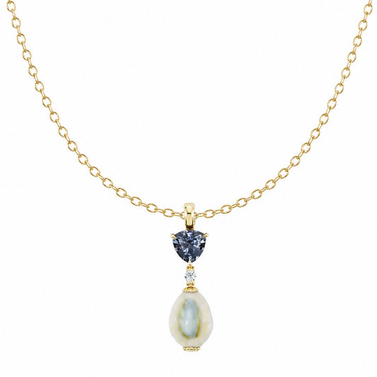 Diamond and Spinel Shell Totem Necklace - Main Img