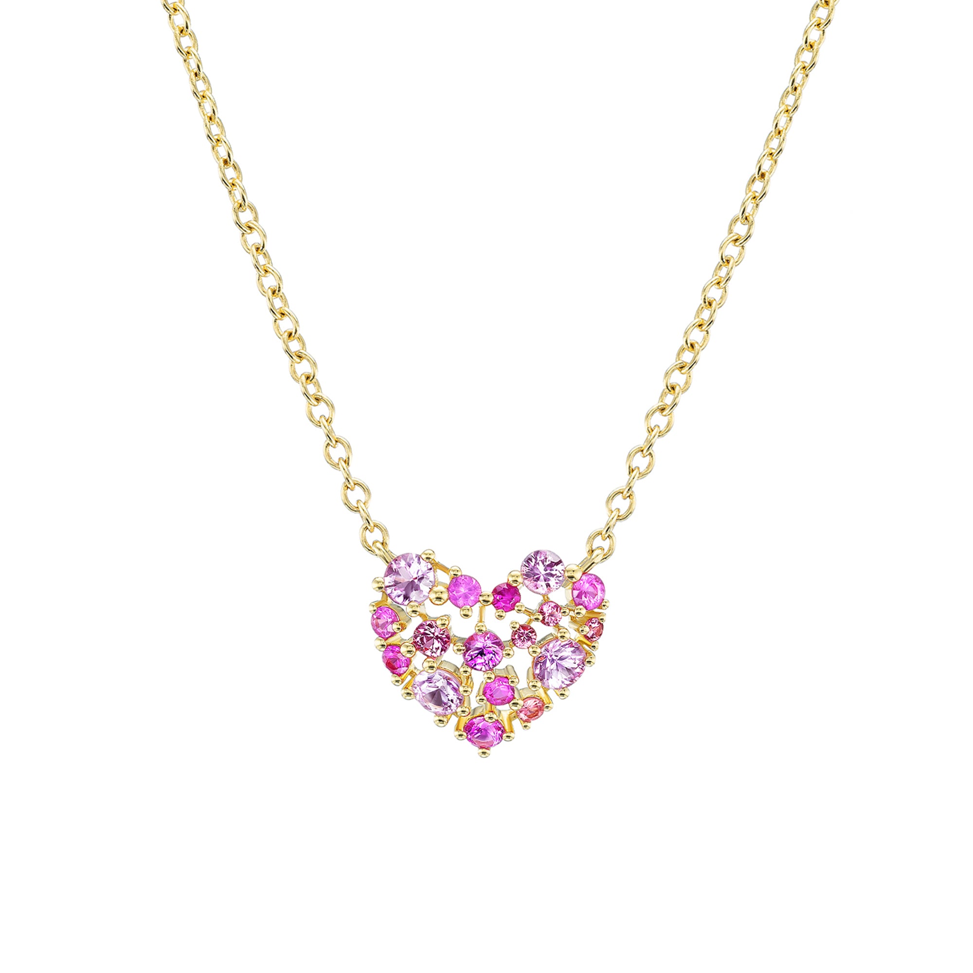 Padparadscha and Sapphire Lacey Necklace