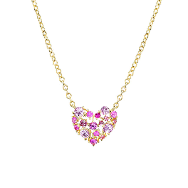 Padparadscha and Sapphire Lacey Necklace