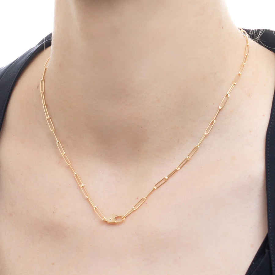 Hirotaka All About Basics Chain Necklace - Necklaces - Broken English Jewelry on model
